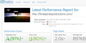 TPP GTmetrix WPO For Three Pines Productions